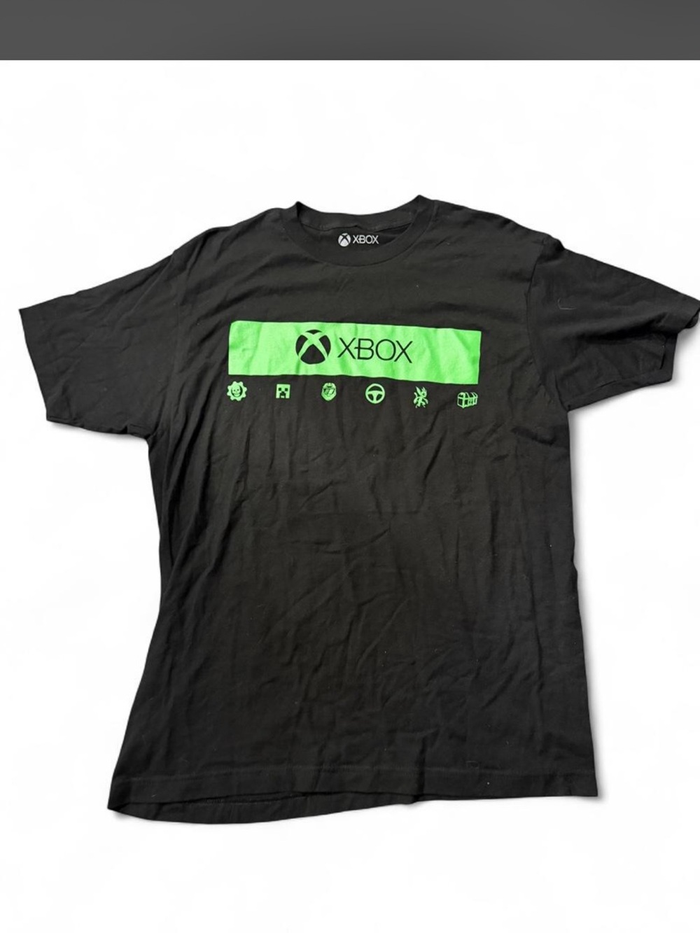 Xbox Black Tee with Neon Green Logo - Men's Shirt